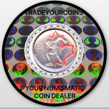 2009 Canada Nickel Plated Steel Quarter - 25 Cents, Sport Card-Painted Leaf-Speed Skating